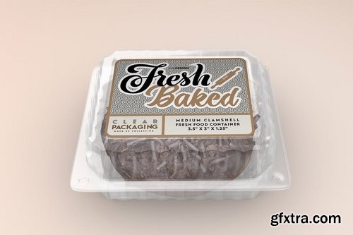 Medium Clamshell Container Packaging Mockup