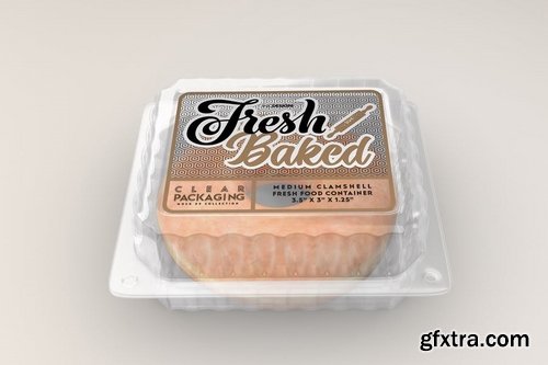 Medium Clamshell Container Packaging Mockup