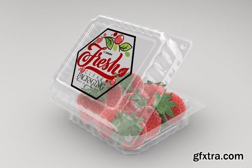 Medium Clamshell Container Packaging Mockup