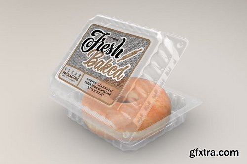 Medium Clamshell Container Packaging Mockup