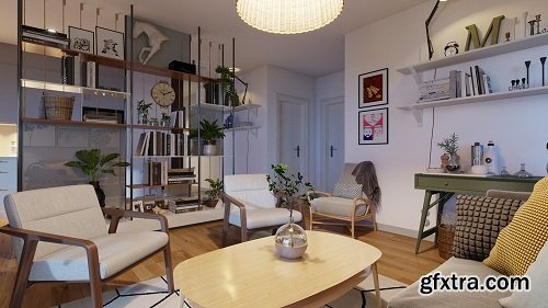 Alice  Springs, AU Concept: Apartment Full 3D Interior  Scene