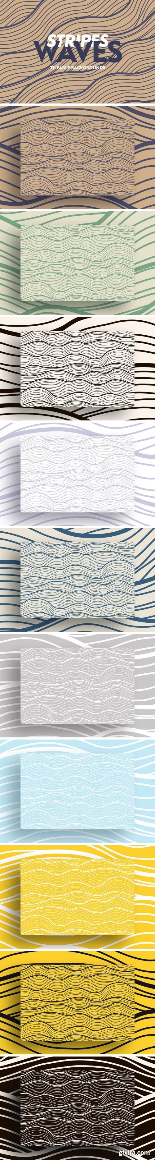 Stripe Waves Tileable Backgrounds