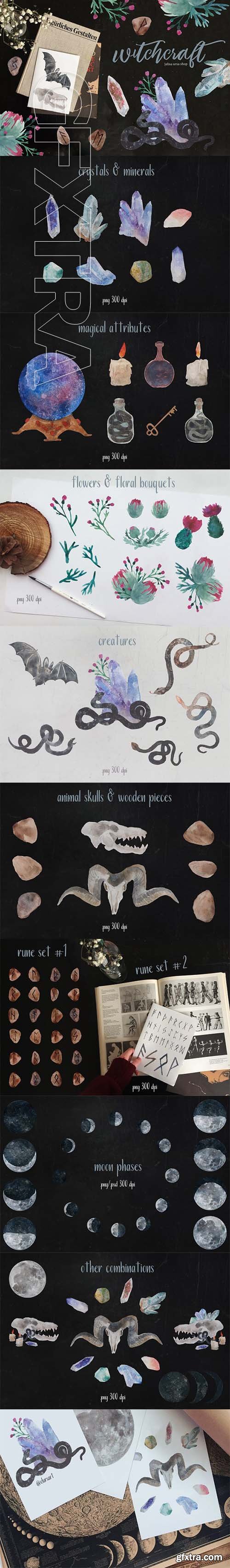 CreativeMarket - Watercolor Set WITCHCRAFT 2533654