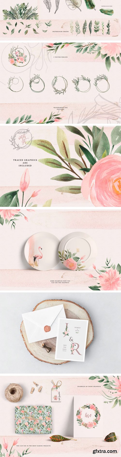 CM - Watercolor Flamingo & Flowers 2511087