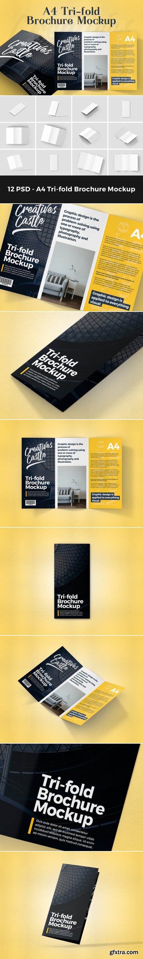 A4 Tri-fold Brochure Mockup