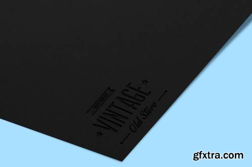 Black Paper Logo Mock Up