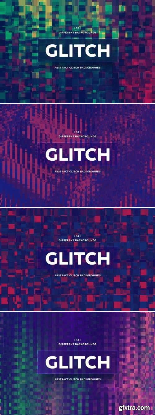 Abstract Glitch Backgrounds Bundle