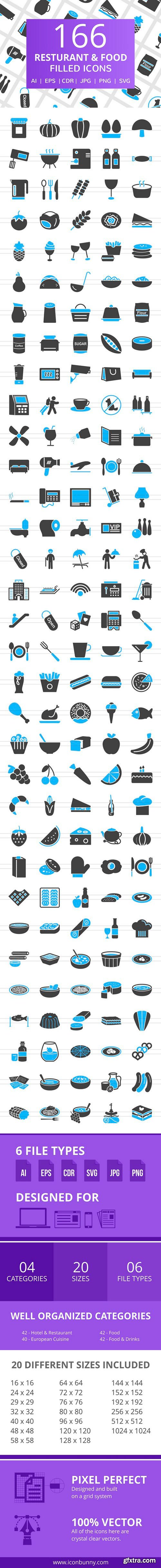 CM - 166 Restaurant & Food Filled Icons 2516990