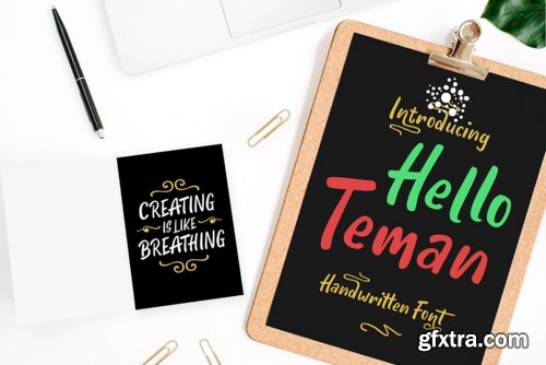 Hello Teman Font Family - 2 Fonts