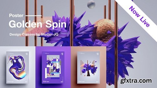 Show & Go | Poster Design #6 | Golden Spin | Using Cinema 4D, Indesign & Photoshop