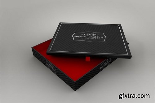 Stacked 3pc Retail Box Mockup