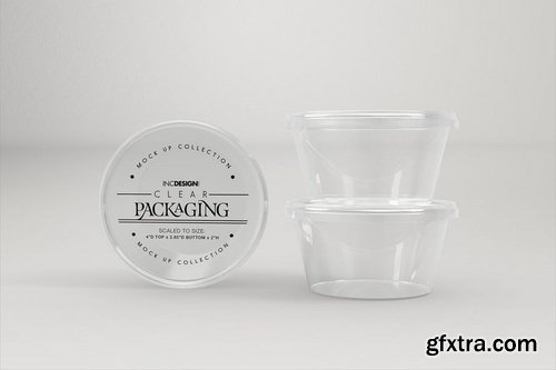 Clear Round Sauce Containers Packaging Mockup