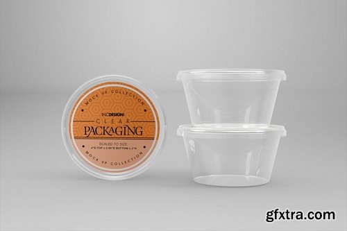 Clear Round Sauce Containers Packaging Mockup