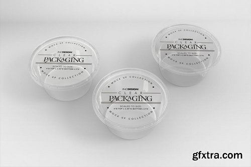 Clear Round Sauce Containers Packaging Mockup