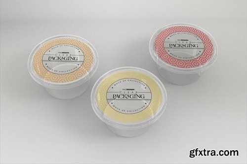 Clear Round Sauce Containers Packaging Mockup