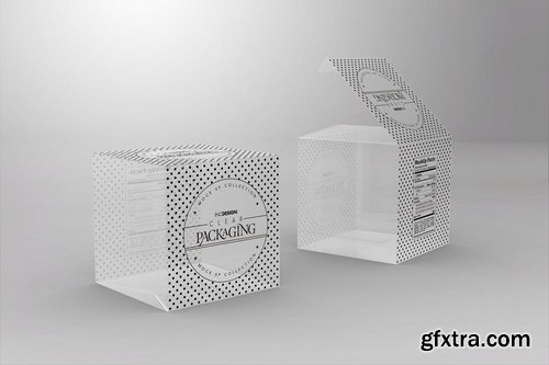 Clear Lock Bottom Boxes Packaging Mockup