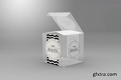 Clear Lock Bottom Boxes Packaging Mockup