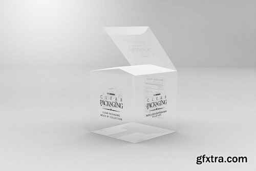 Clear Lock Bottom Boxes Packaging Mockup