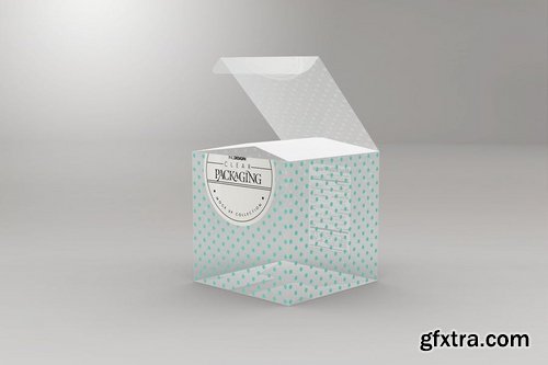 Clear Lock Bottom Boxes Packaging Mockup