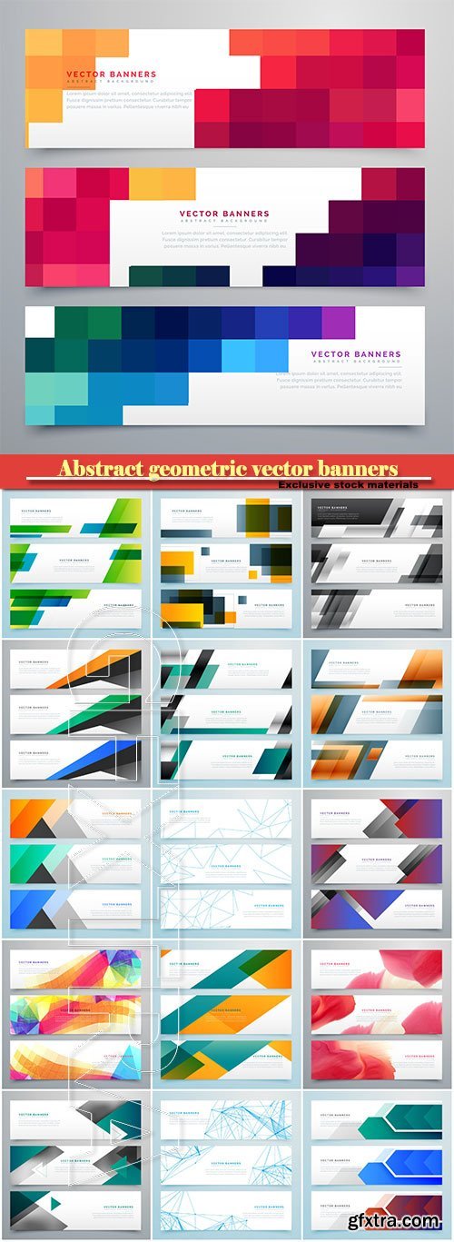 Abstract geometric vector banners set