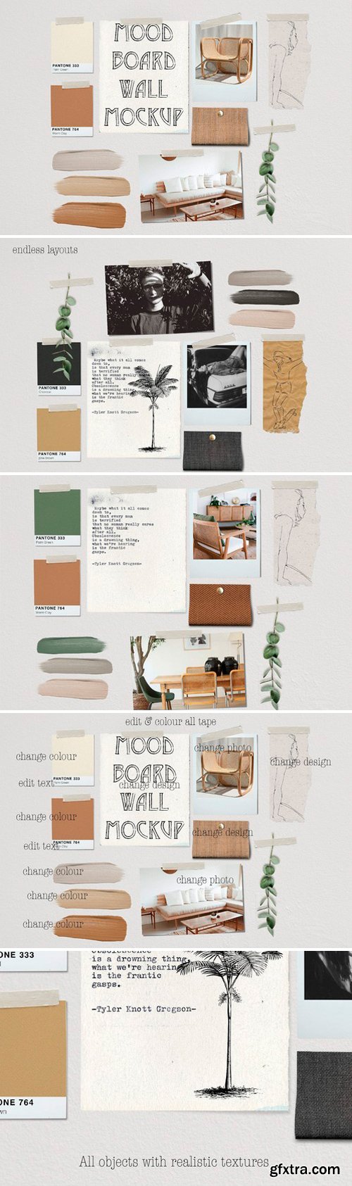 CM - Mood Board Wall Mockup - PSD 2516797