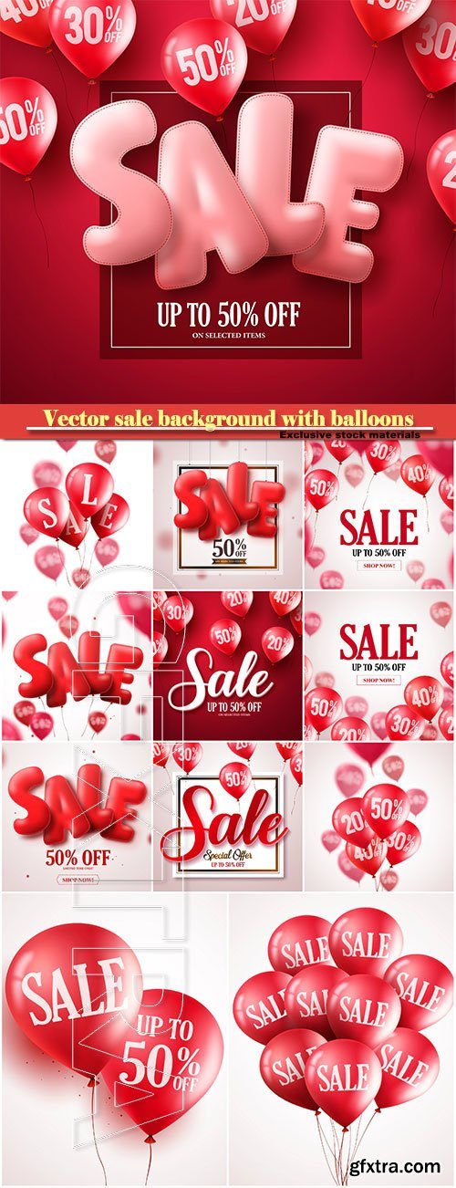 Vector sale background with balloons