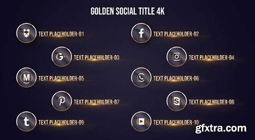 Golden Social Title 4K - After Effects 88590