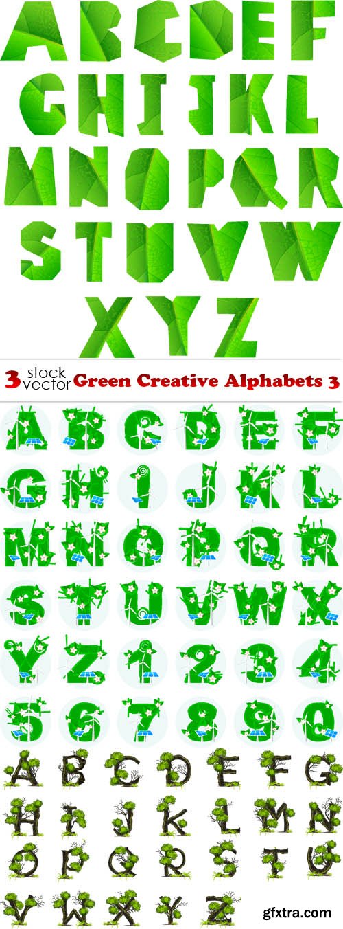 Vectors - Green Creative Alphabets 3