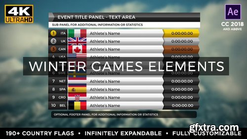 Videohive 2018 Winter Games Elements - Medal Tracker & Event Results - PyeongChang 21352971