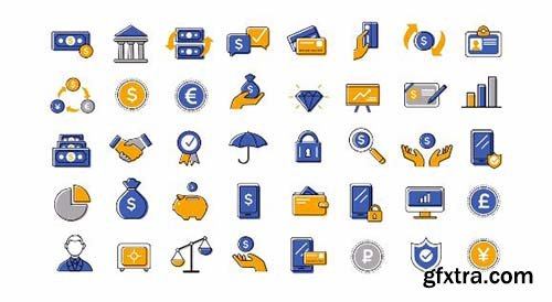 40 Animated Finance And Banking Icons - After Effects 88680