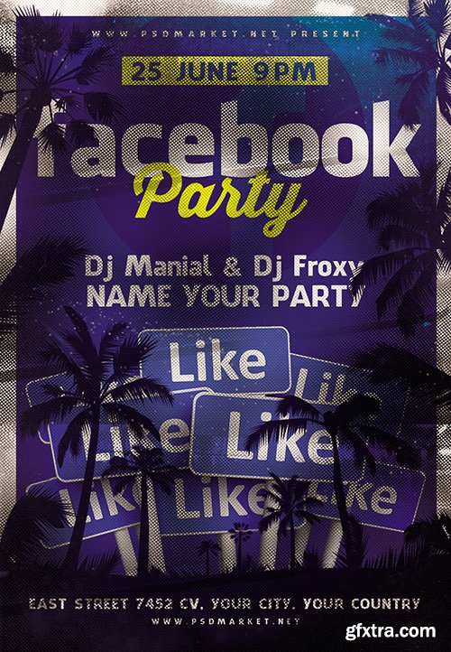 Facebook Party Flyer –  PSD Template