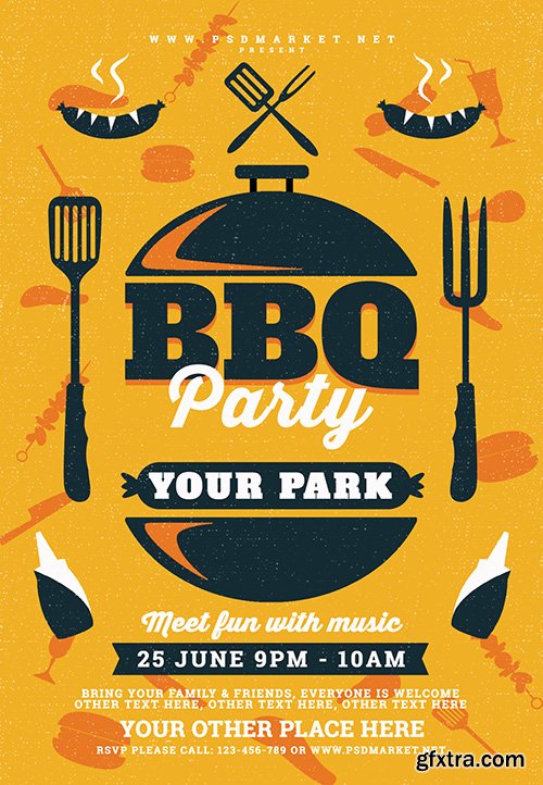 BBQ Party Flyer – PSD Template