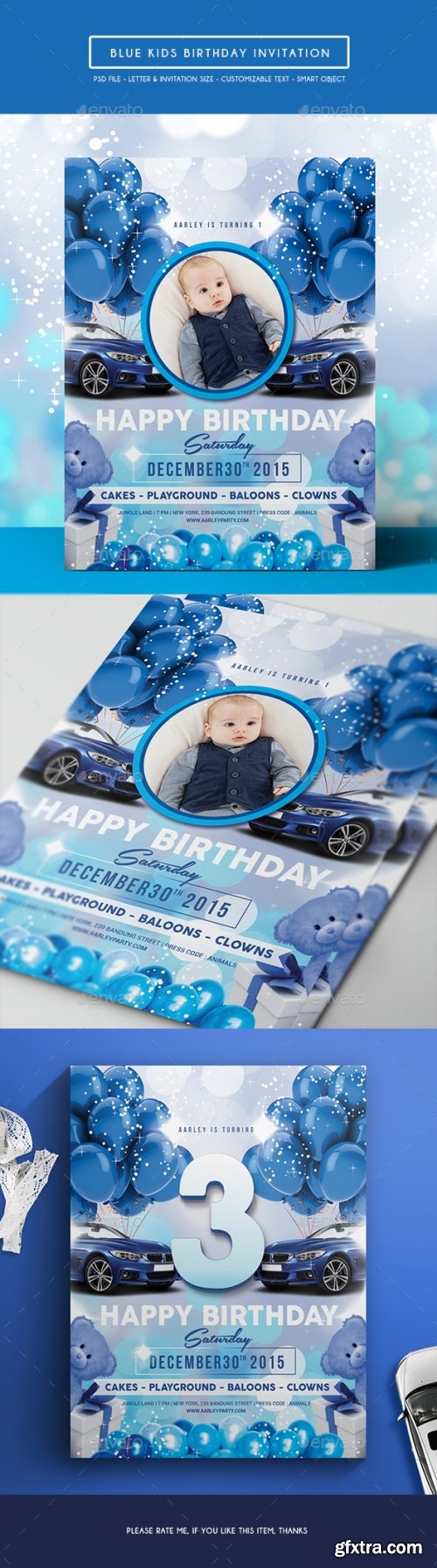 Graphicriver - Blue Kids Birthday Invitation 14165162