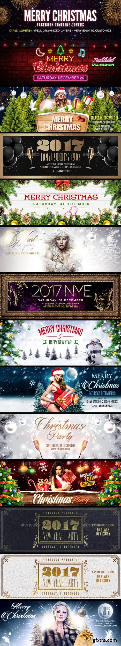 Graphicriver - Merry Christmas Facebook Cover 19166066