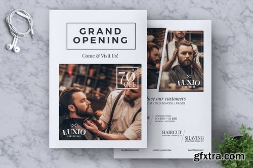 Barbershop Grand Opening Flyer Template