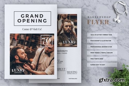 Barbershop Grand Opening Flyer Template