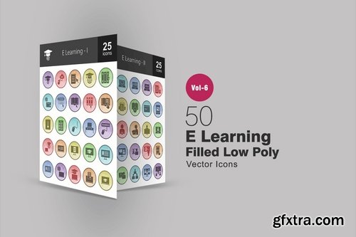 Circus - Farm - E Learning - People Web Filled Low Poly Icons