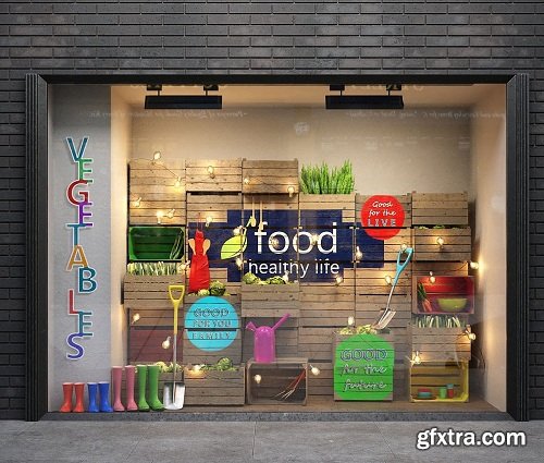 Shop Window Eco-Products 3d model