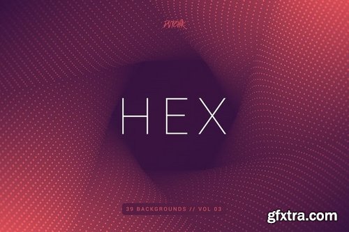 Hex  Geometric Spiral Backgrounds Vol 03