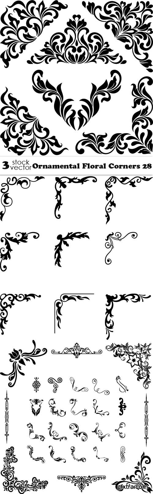 Vectors - Ornamental Floral Corners 28