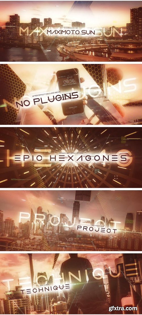 Videohive Epic Hexagones Technology Slideshow 21147246