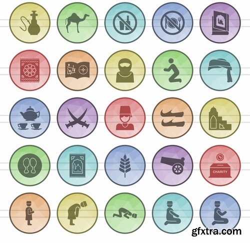 Currency_Wild West_Islamic_Startup_Hand Filled Low Poly Icons