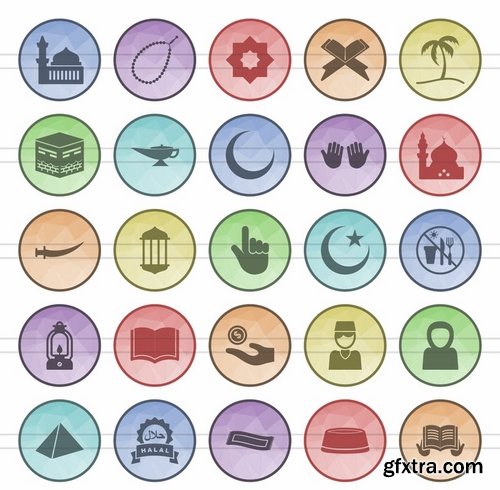 Currency_Wild West_Islamic_Startup_Hand Filled Low Poly Icons