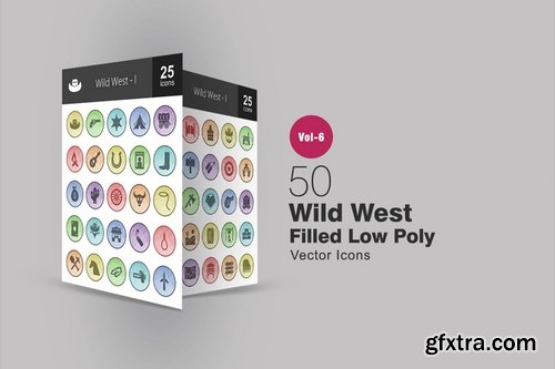 Currency_Wild West_Islamic_Startup_Hand Filled Low Poly Icons