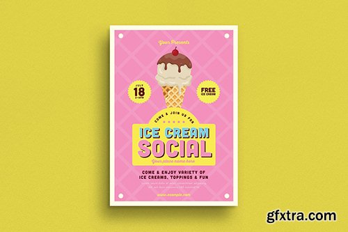 Ice Cream Social Event Flyer