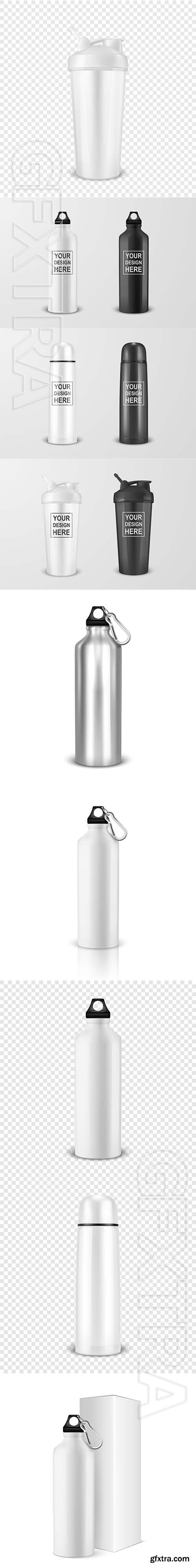 Mockup empty metal water bottle