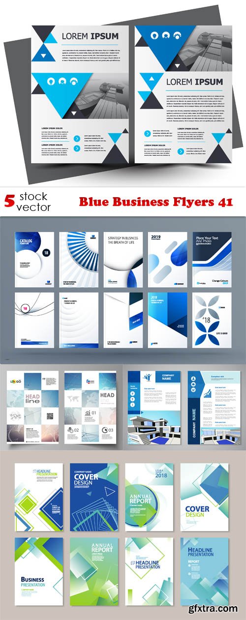 Vectors - Blue Business Flyers 41