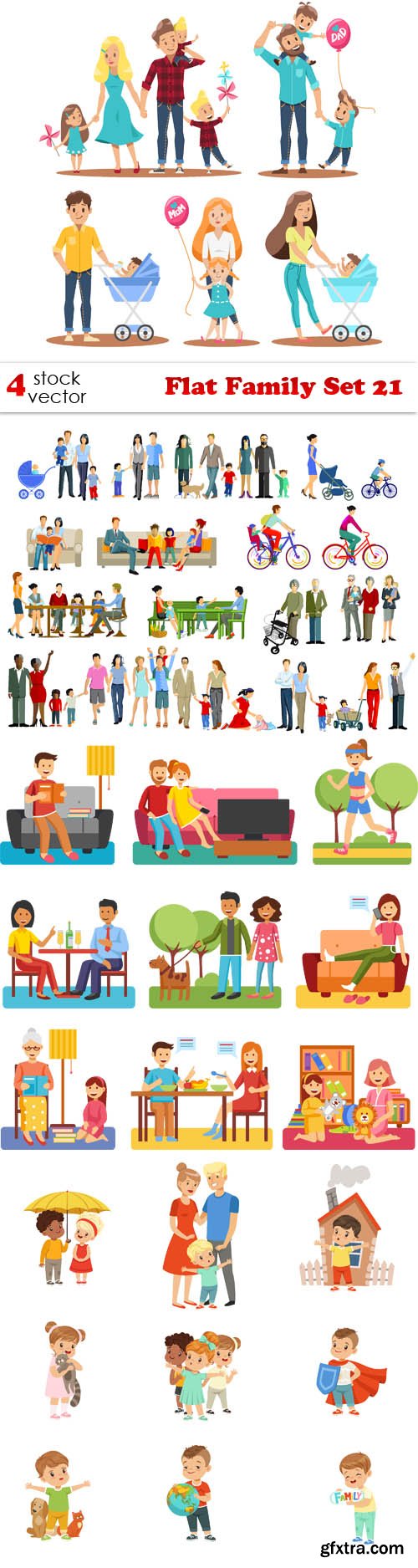 Vectors - Flat Family Set 21