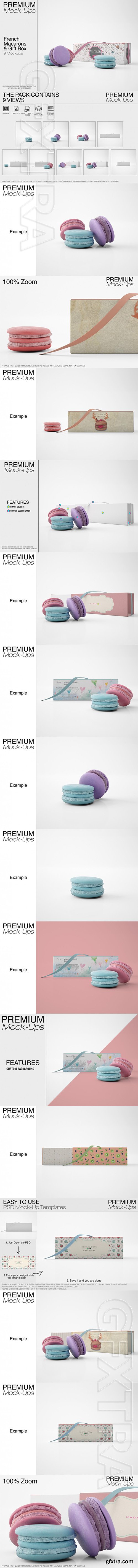 GR - French Macarons & Gift Box Mockup Pack 22050554