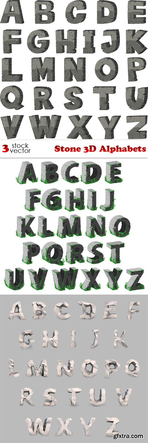 Vectors - Stone 3D Alphabets